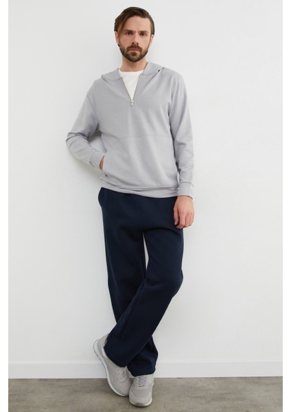 Yarım Fermuarlı Kapüşonlu Modal Sweatshirt fiyatları