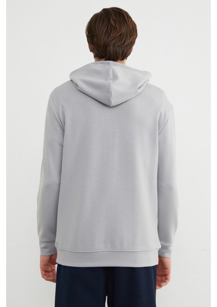 Yarım Fermuarlı Kapüşonlu Modal Sweatshirt