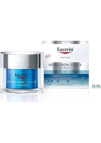 Hyaluron-Filler Ultra Light Tüm Cilt Tipleri Için Ultra Hafif Nemlendirici Gece Kremi 50 ml