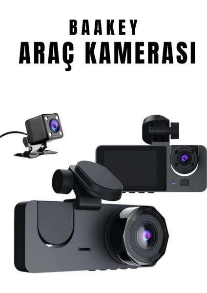 Üç Kameralı Wi‑fi Araç Içi Kamera – Gps Takip & G-Sensor Özellikli Güvenlik Çözümü modelleri