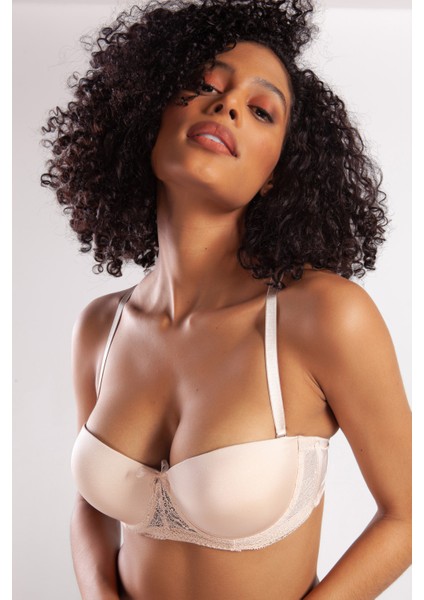 Gala Push-Up Strapless Bra, Ten Konforlu ve Şık Sütyen, Strapless