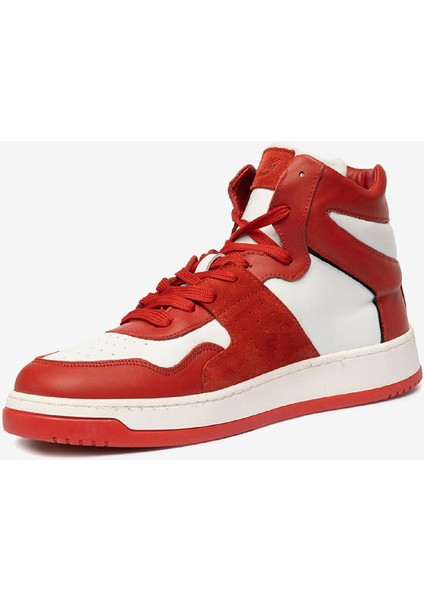 Erkek Kırmızı Beyaz Hakiki Deri Sneaker Bot 3K1SB75175