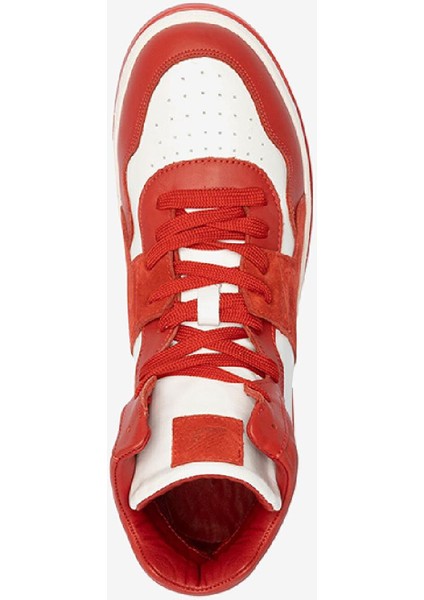 Erkek Kırmızı Beyaz Hakiki Deri Sneaker Bot 3K1SB75175