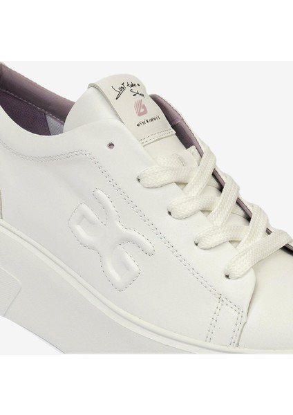 Kadın Beyaz Hakiki Deri Sneaker Ayakkabı 4Y2SA33710