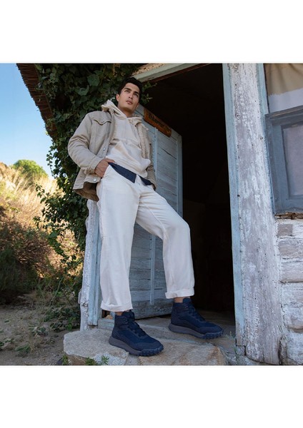 Erkek Lacivert Hakiki Deri Sneaker Bot 3K1SB00490