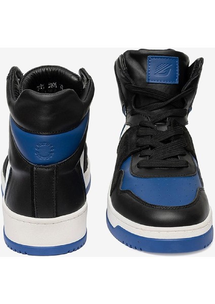 Erkek Siyah Mavi Beyaz Hakiki Deri Sneaker Bot 3K1SB75175