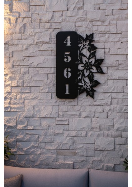 Kişiye Özel Isimli Metal Kapı Numarası Çiçek Motifli Ev Adres Tabelası Bahçe Duvar Dekoru fırsatları