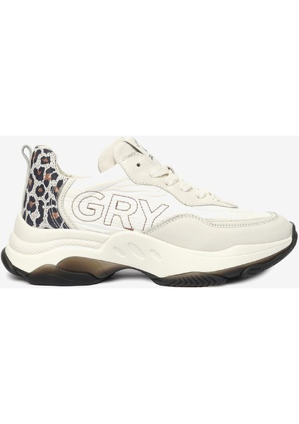 Kadın Kirli Beyaz Hakiki Deri Spor Ayakkabı 4Y2SA33320