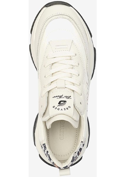 Kadın Kirli Beyaz Hakiki Deri Spor Ayakkabı 4Y2SA33320