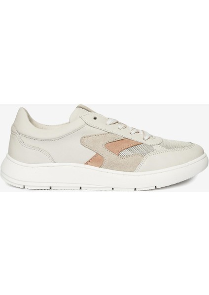 Kadın Kirli Beyaz Hakiki Deri Sneaker Ayakkabı 4Y2SA33601