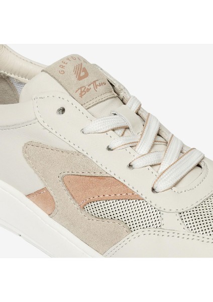 Kadın Kirli Beyaz Hakiki Deri Sneaker Ayakkabı 4Y2SA33601 indirimleri