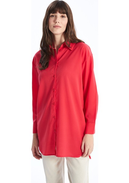 Yeni Sezon Düz Uzun Kollu Oversize Kadın Gömlek Tunik