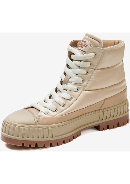 Kadın Ekru Hakiki Deri Sneaker Bot 3K2SB33010