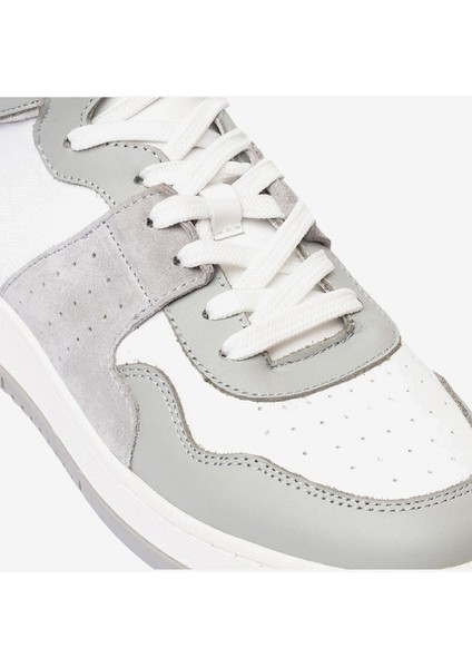 Erkek Gri Beyaz Hakiki Deri Termo Taban Sneaker Bot 3K1SB75175
