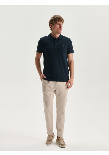 Yeni Sezon Polo Yaka Kısa Kollu Penye Erkek Tişört