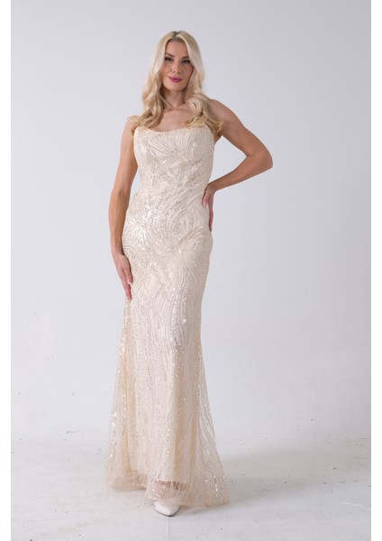 Gold Taş Işlemeli Uzun Balık Abiye 0801056.122 fiyatları