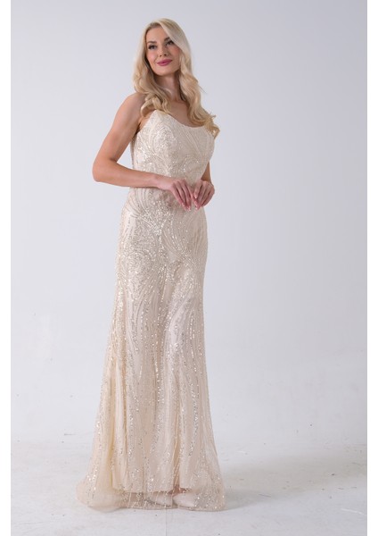 Gold Taş Işlemeli Uzun Balık Abiye 0801056.122 fırsatları