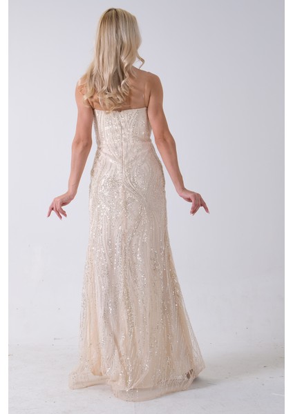 Gold Taş Işlemeli Uzun Balık Abiye 0801056.122 indirimleri