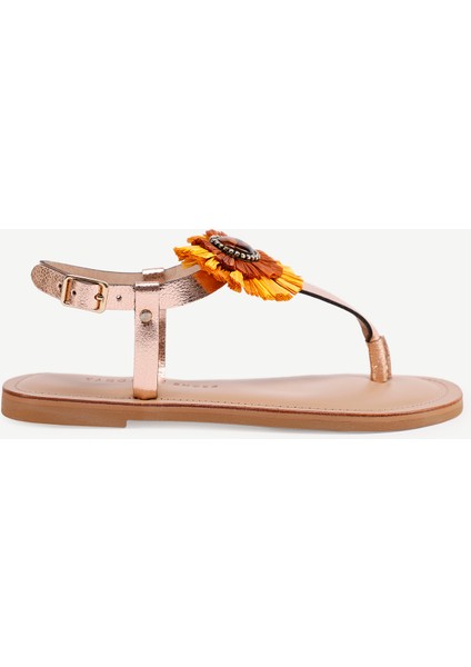 Rafya Detaylı Deri Sandalet