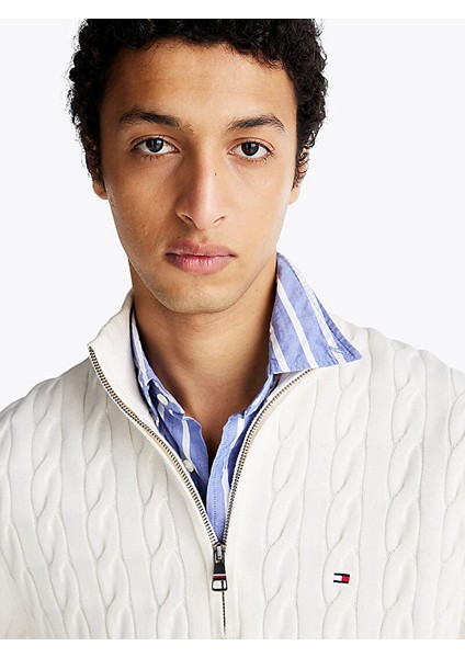 Tommy Hılfıger Erkek Marka Logolu Şık Görünüşlü Kış Kullanımına Uygun Sarı Kazak MW0MW36532 Z00 modelleri