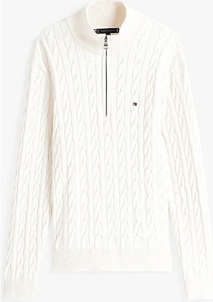 Tommy Hılfıger Erkek Marka Logolu Şık Görünüşlü Kış Kullanımına Uygun Sarı Kazak MW0MW36532 Z00 indirimleri