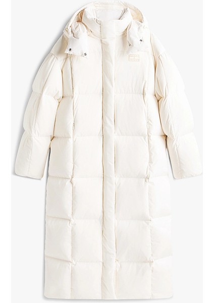 Tommy Hılfıger Kadın Marka Logolu Kapitone Dikişli Kapüşonlu Günlük Kullanıma Uygun Bbeyazz Mont DW0DW21977 Ybh indirimleri