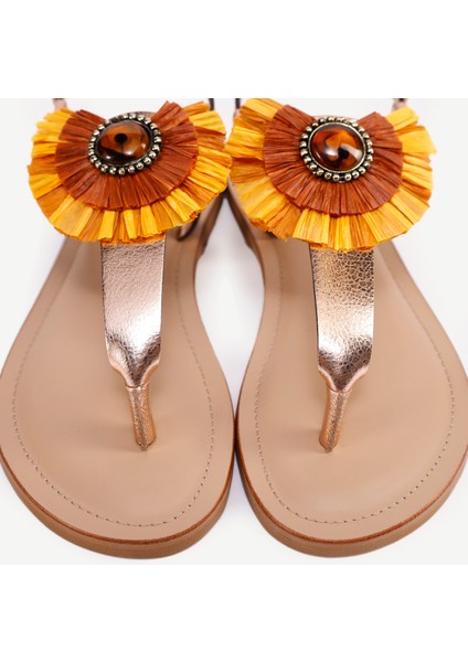 Rafya Detaylı Deri Sandalet modelleri