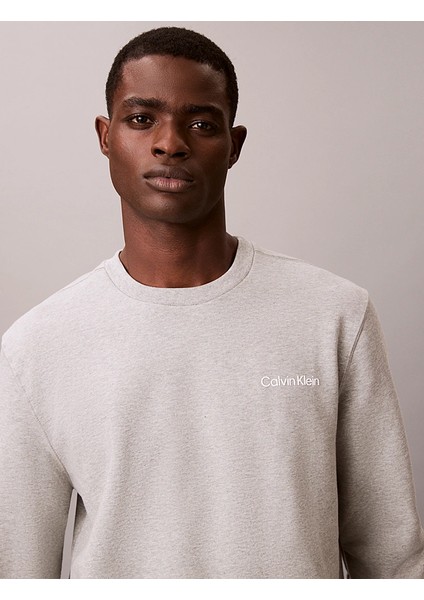 Calvın Kleın Erkek Marka Logo Baskılı Bisiklet Yaka Günlük Kullanıma Uygun Uzun Kollu Şık Görünüşlü Gri Sweatshirt LVGMF5W312 P7A fiyatları
