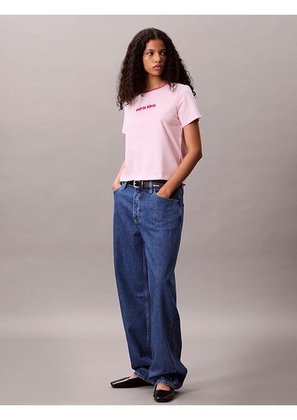 Calvın Kleın Kadın Marka Logolu Pamuklu Günlük Kullanıma Uygun Pembe T-Shirt LV047C821G W0S modelleri