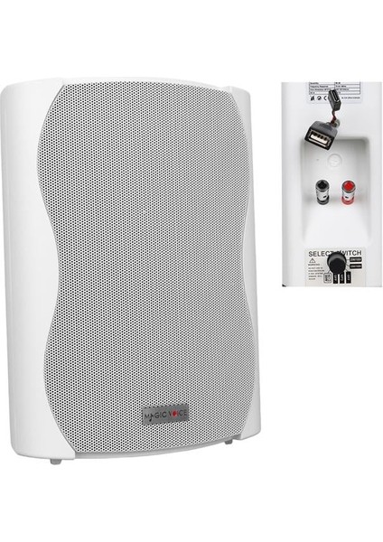 Magicvoice F-Lhy6.5s 6.5" (16 Cm) Hat Trafolu Duvar Tipi Sütun Hoparlör (30W Rms / 200W Peak - Mp3 USB Uyumlu) - Beyaz