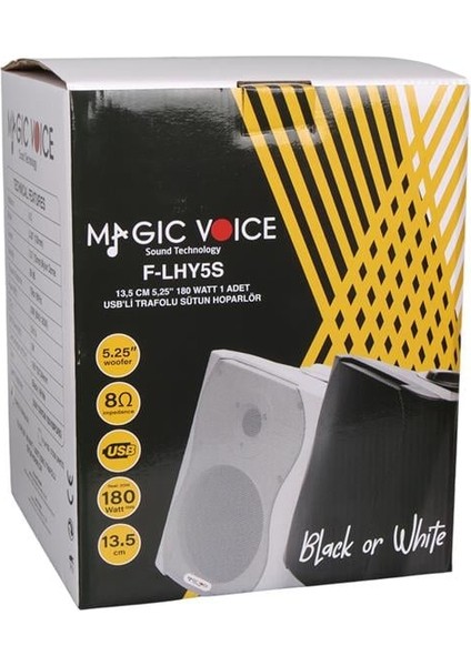 Magicvoice F-Lhy6.5s 6.5" (16 Cm) Hat Trafolu Duvar Tipi Sütun Hoparlör (30W Rms / 200W Peak - Mp3 USB Uyumlu) - Beyaz indirimleri