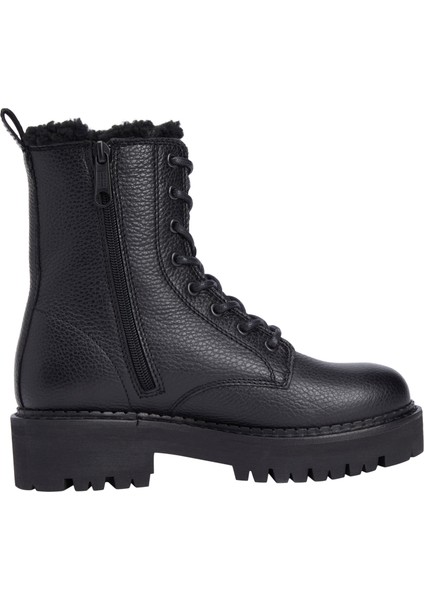 Tommy Hılfıger Kadın Marka Logo Detaylı Kalın Tabanlı Full Bağcıklı Şık Görünümlü Günlük Kullanıma Uygun Siyah Bot & Bootie EN0EN02906 Bds