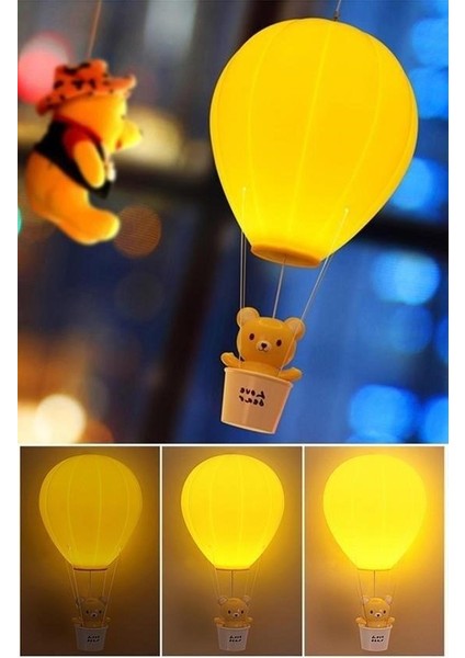 Buffer® Balonlu Ayıcıklı Eğlenceli Dekoratif Gece Lambası Aydınlatması