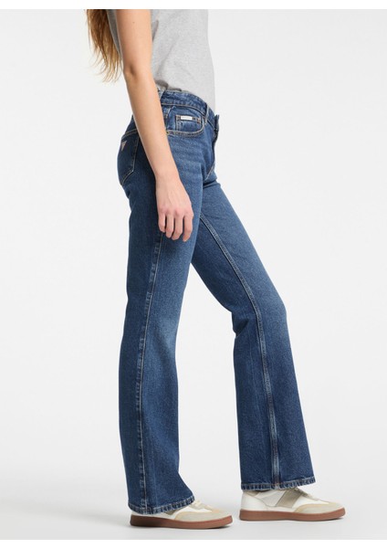 Yüksek Bel Ispanyol Paça Regular Fit Mavi Kadın Denim Pantolon Gj G09 Bootcut - Eco Regen Co Rıver modelleri