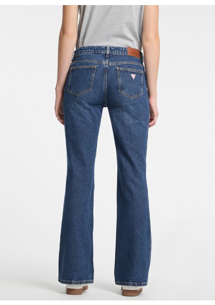 Yüksek Bel Ispanyol Paça Regular Fit Mavi Kadın Denim Pantolon Gj G09 Bootcut - Eco Regen Co Rıver indirimleri