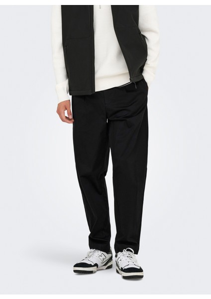 Normal Bel Rahat Siyah Erkek Chino Pantolon Onscoıl Tapered 0298 Strıng Pant Fr fiyatları