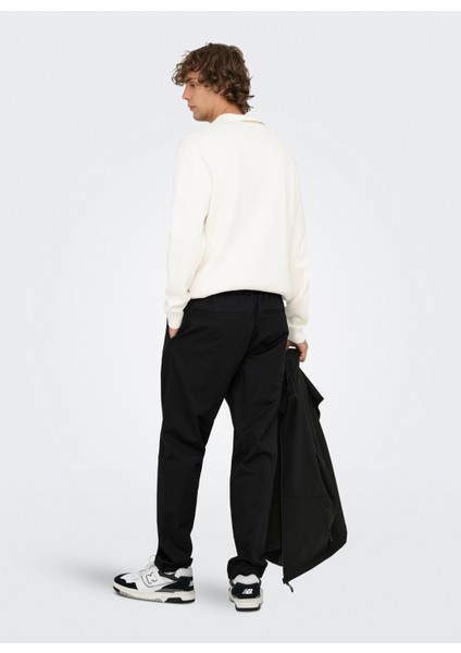 Normal Bel Rahat Siyah Erkek Chino Pantolon Onscoıl Tapered 0298 Strıng Pant Fr fırsatları