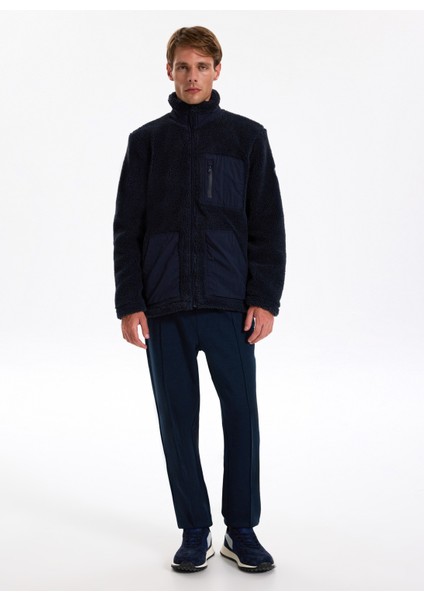 Dik Yaka Düz Lacivert Erkek Sweatmont J5WM-SWT7312 fiyatları