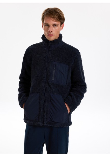 Dik Yaka Düz Lacivert Erkek Sweatmont J5WM-SWT7312 modelleri