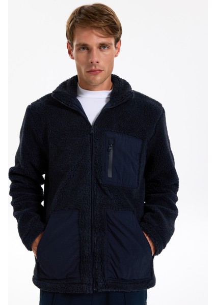 Dik Yaka Düz Lacivert Erkek Sweatmont J5WM-SWT7312 fırsatları