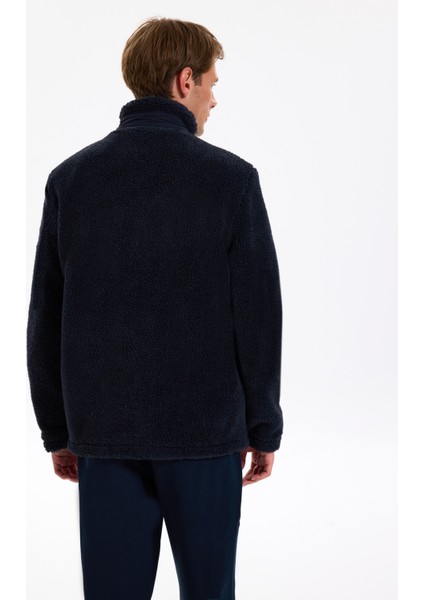 Dik Yaka Düz Lacivert Erkek Sweatmont J5WM-SWT7312