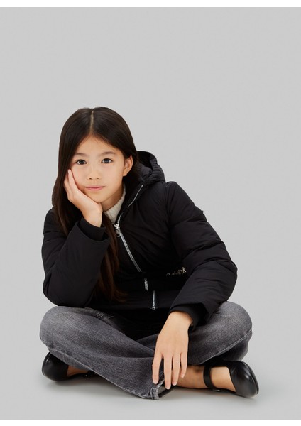 Siyah Kız Çocuk Şişme Mont IG0IG03038BEH fırsatları