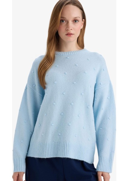 Relax Fit Bisiklet Yaka Triko Kazak G4197AX25WN