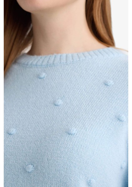 Relax Fit Bisiklet Yaka Triko Kazak G4197AX25WN fırsatları