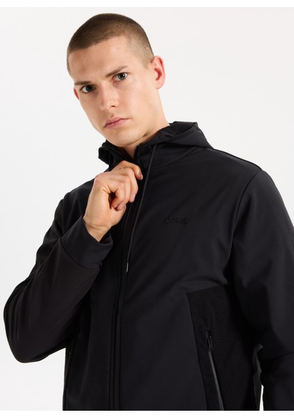 Kapüşon Yaka Düz Siyah Erkek Sweatmont J5WM-SWT7287
