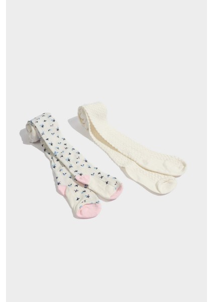 Kız Bebek Kaydırmaz Taban 2'li Pamuklu Külotlu Çorap F6735A5NS modelleri