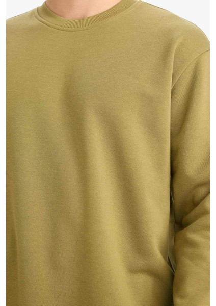 Relax Fit Bisiklet Yaka Kalın İçi Yumuşak Tüylü Basic Düz Sweatshirt T5139AZ25AU fırsatları