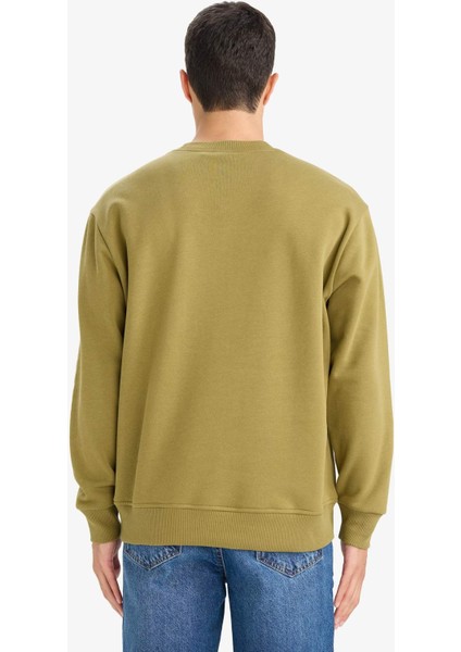 Relax Fit Bisiklet Yaka Kalın İçi Yumuşak Tüylü Basic Düz Sweatshirt T5139AZ25AU indirimleri