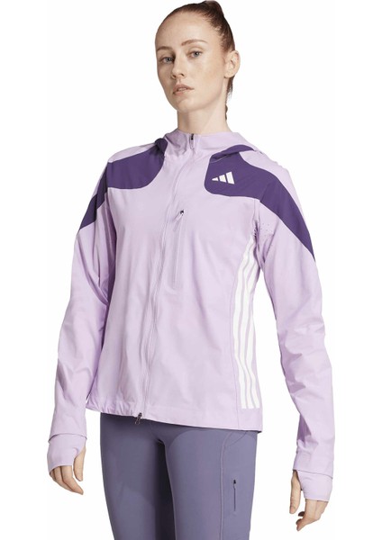 JV7180 Adızero Jkt W Lila - Mor Dar Düz Kadın Zip Ceket