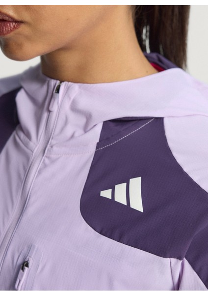 JV7180 Adızero Jkt W Lila - Mor Dar Düz Kadın Zip Ceket